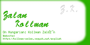 zalan kollman business card